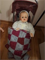 Vintage Bany Stroller, Approx 24", & Doll w/