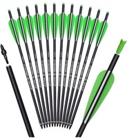 NEW-$71 (23") 12-Pcs Crossbow Bolts Carbon Arrows