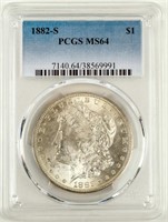 Coin 1882-S Morgan Silver Dollar PCGS MS64