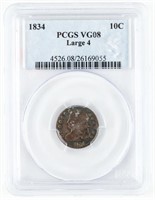 Coin 1834 Bust Dime (Large 4) PCGS VG08