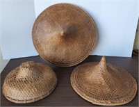 3 Asian Rice Hats