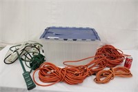 Storage Tote w/ Extension Cords & Outlets