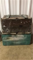 2 ANTIQUE WOOD CRATES