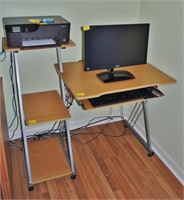 Computer Desk, Printer Stand, LG Flat Screen