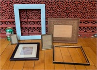 Vintage Frames, Some w/Glass. Wood, Metal Frames