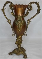 Antique French  Copper & Bronze Poseidon Vase