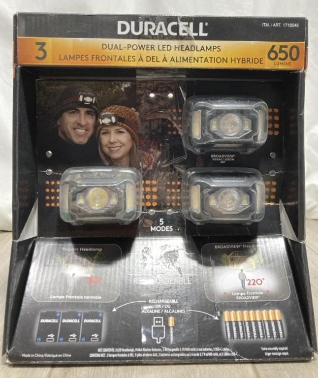 Duracell 3 Dual Power Led Headlamps