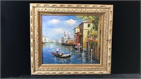 Oil on Canvas Painting Venice Canal