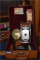 Polaroid Camera with Accessories and Leather