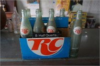 RC Cola Paper Holder with Glass Bottles