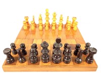 Foldable Wooden Chess Board & Pieces