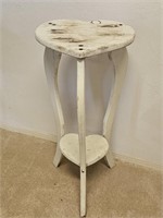 Painted White Shabby Chic Heart Plant/Decor Stand