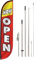 $120-LookOurWay Now Open 5' Flag Set with Pole and