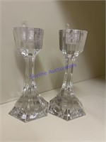 Atlantis Crystal 6in Candle Holders