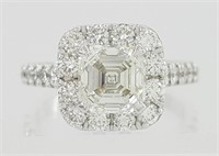 2.55 Ct Lab Grown Asscher Cut Diamond Ring 14k