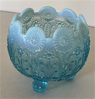 Blue opalescent bowl