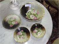 4 Hand Decorated German Plates & Bowls