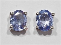 Sterling Silver Tanzanite Earrings