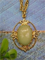 GENUINE STONE PENDANT ON CHAIN NECKLACE