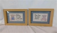 Two nursery Teddy Bear prints by Couric Tribou,