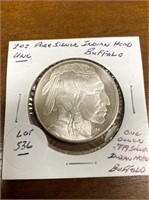 UNC. 10Z. SILVER INDIAN HEAD/ BUFFALO