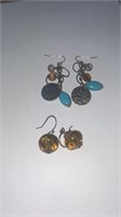 Amber/Turquoise Earring Lot
