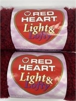 6 oz Red Heart - Light & Lofty Yarn (2) Wine