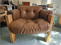 Leather Buckle Back Chair