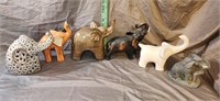 Elephant Collection:(4) Ceramic,(1) Wood,(1) Resin