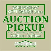 Auction Pickup: Wednesday, September 20 | 3pm-6pm