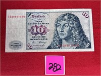Germany 1980 10 Deutsche Mark Banknote