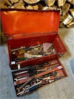 RED TOOL BOX AND CONTENTS