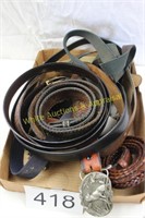 Flat of Leather Belts & More