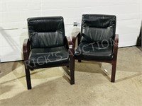 2 modern low back easy chairs