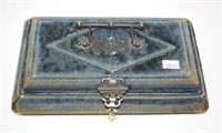 Early velvet covered lidded casket