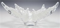 Lalique Crystal Champs-Elysees Bowl w/ Leaves.
