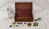 Vintage Lane Cedar Jewelry Box / Chest & Contents