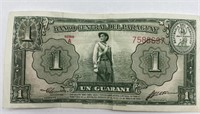 Paraguay 1 Guarani bill