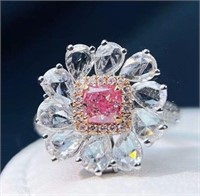 0.5ct pink diamond ring 18k gold