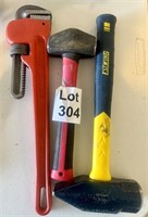 East wing Hammer, Pipe Wrench and Shop Hammer