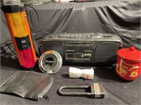 Radio/ cassette player, night light, Sears