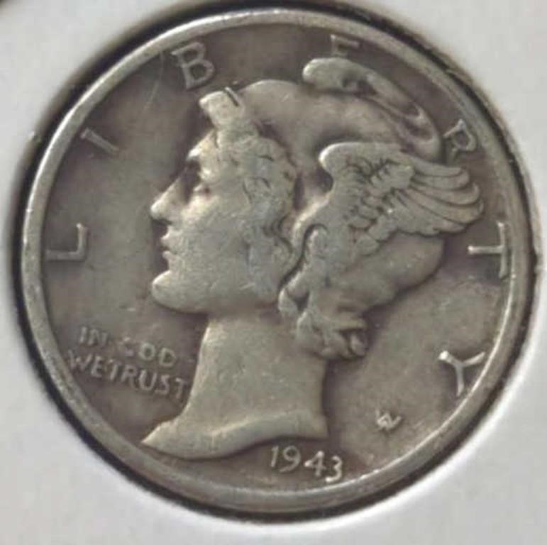 Silver 1943 Mercury dime