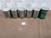 6 Vintage Esso motor oil cans (full)