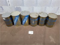 6 Vintage Esso motor oil cans (full)