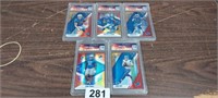 (5) GRADED DETROIT LIONS, RARE TEAM COLLECTION