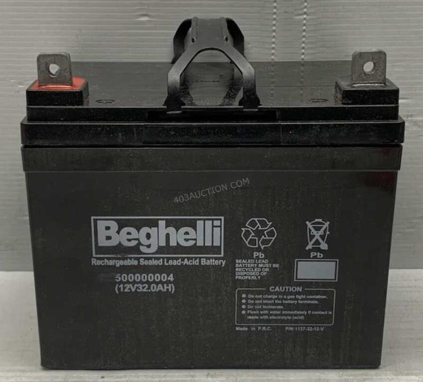 Beghelli 12V 32Ah Lead Acid Battery - NEW