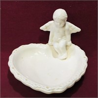 Ceramic Cherub Heart Dish (Vintage)