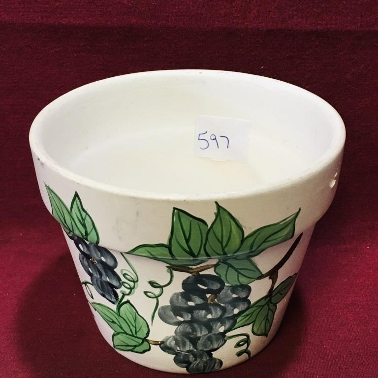 Painted Pottery Plant Pot