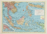 1955 Hammond's New Supreme Southeast Asia Map