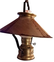 VINTAGE BARN BRASS HANGING LAMP